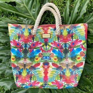 Christian Lacroix dragonfly butterfly tote bag